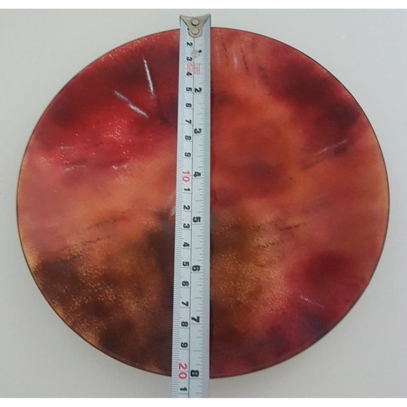 Vintage Designed Enamel on Copper Art Design Dish Plate Trinket Not Marked - Picture 4 of 11